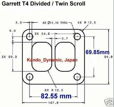 T4 Twin-Scroll Turbo Divided Turbine Inlet and Oil Line Gasket Kit