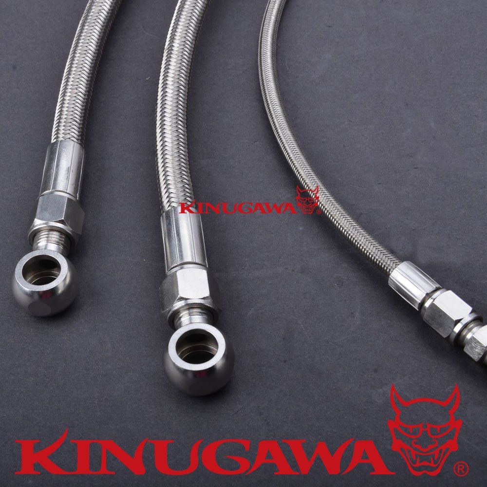 Turbo Oil & Water Line Kit for RB20DET/RB25DET/RB30ET w/Garrett Ball Bearing High-Mount Turbo