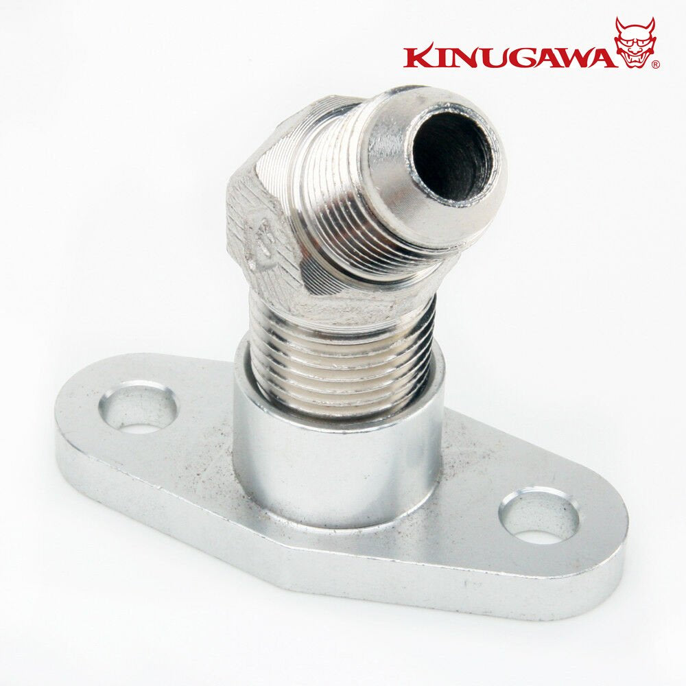 Oil Return Flange for Garrett T3/T4/T04B/T04E 45-Deg 8AN