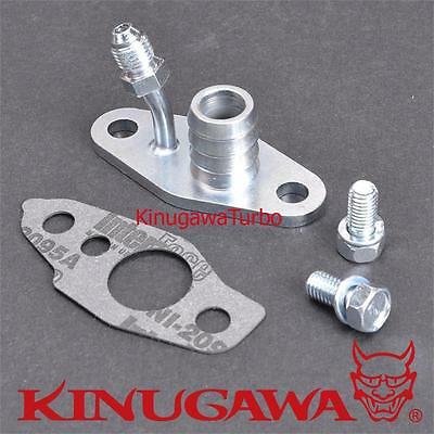Kinugawa Oil Feed/Return Flange - Toyota CT20/CT26 4AN Feed/20mm Barb 312-07007-003