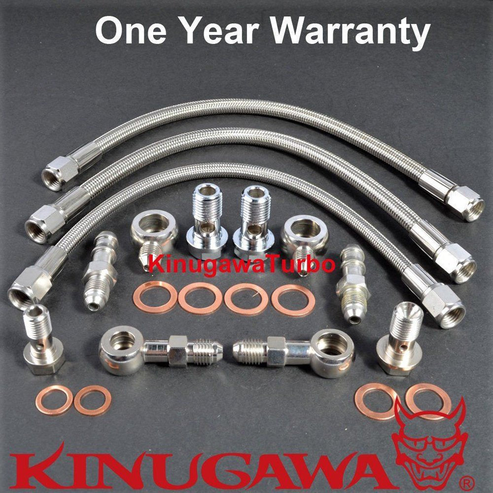 Kinugawa Turbo Oil & Water Line Kit - Evo 4-9 w/TD05HR Turbo (-6AN Water) 320-14034-017