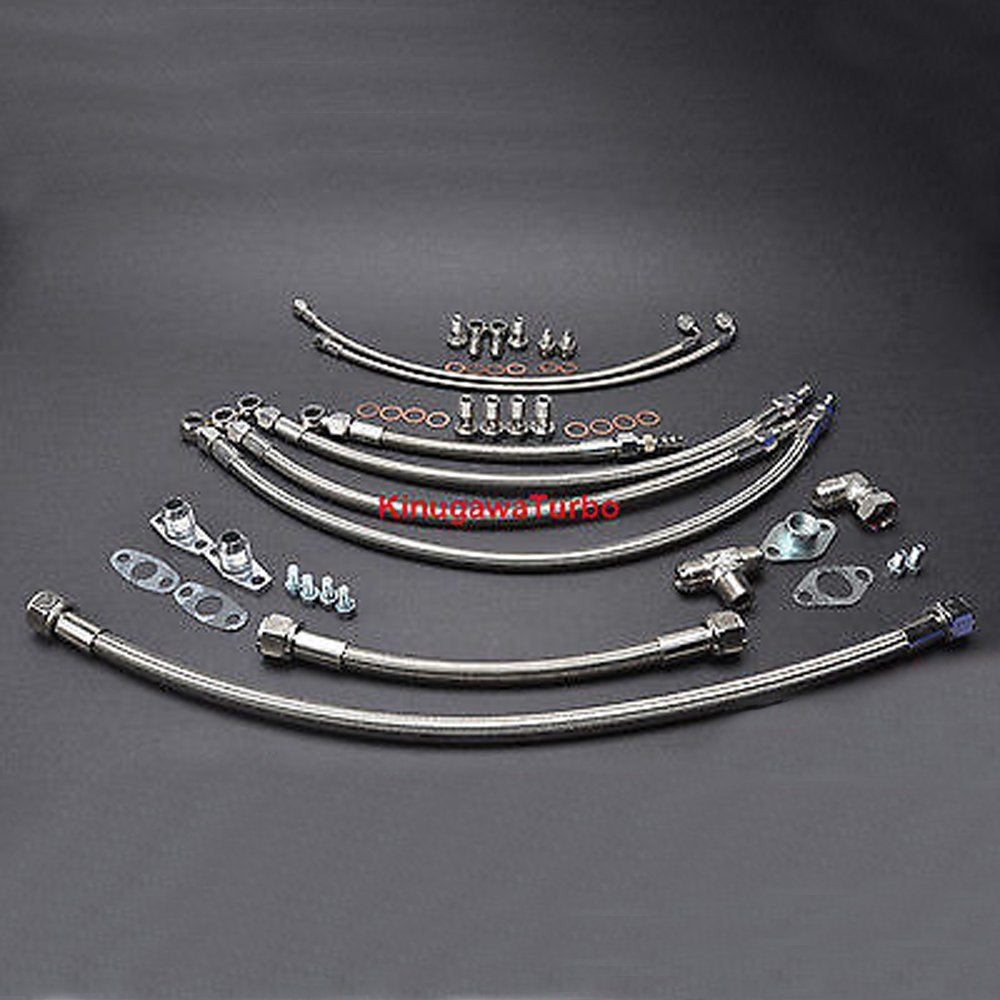Kinugawa Turbo Oil & Water Line Kit - 1JZ-GTE/2JZ-GTE w/Garrett T25/T28 Twin Turbo 320-14052-013