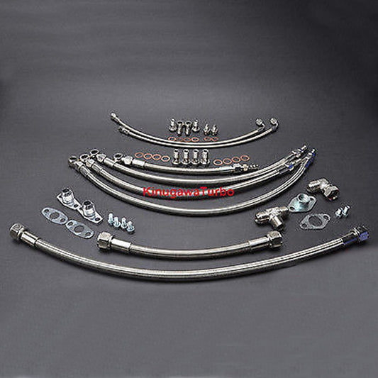 Kinugawa Turbo Oil & Water Line Kit - 1JZ-GTE/2JZ-GTE w/Garrett T25/T28 Twin Turbo 320-14052-013