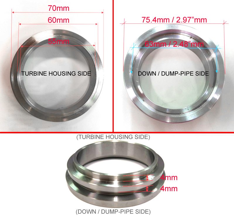 V-Band Outlet Clamp Kit for TD05H 6cm (TD42 turbine housing)